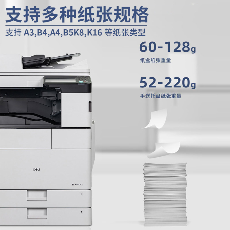 得力M351R/M201CR黑白數(shù)碼多功能彩色A3/A4復合機大型辦公商用掃描高速打印激光一體機打印機